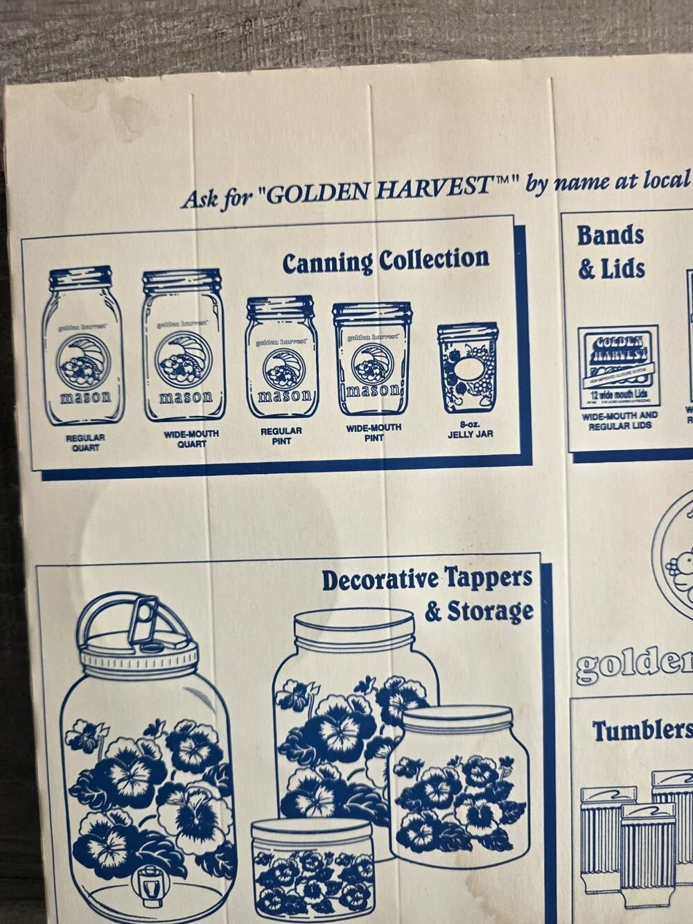 12 Regular Mason Bands With Lids, Golden Harvest, New In Original Retro Box b236